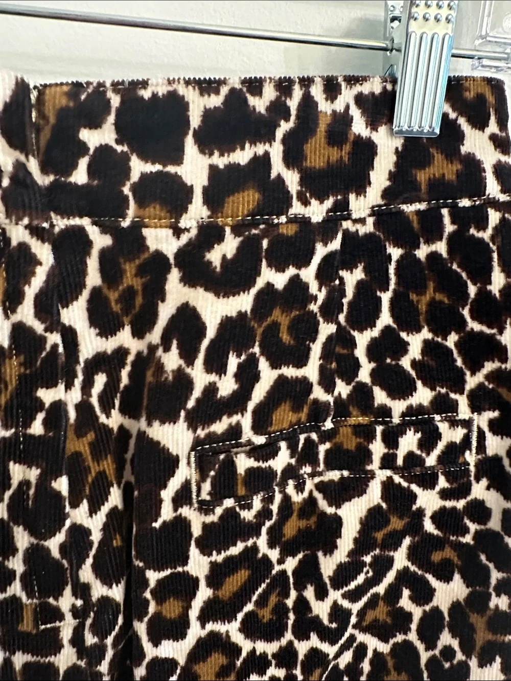 J. Crew Leopard Print Buckle Mini Skirt in Corduroy